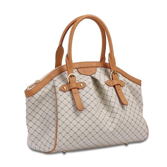 Rioni New Signature (Natural) - Ruched Satchel with Buckle Stn-20252 - Picture 1 of 9